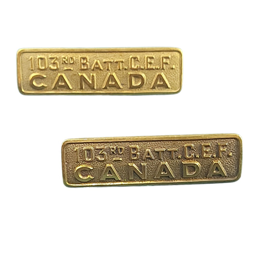 WW1 Canadian 103rd Battalion Shoulder Title Pair -Victoria B.C.