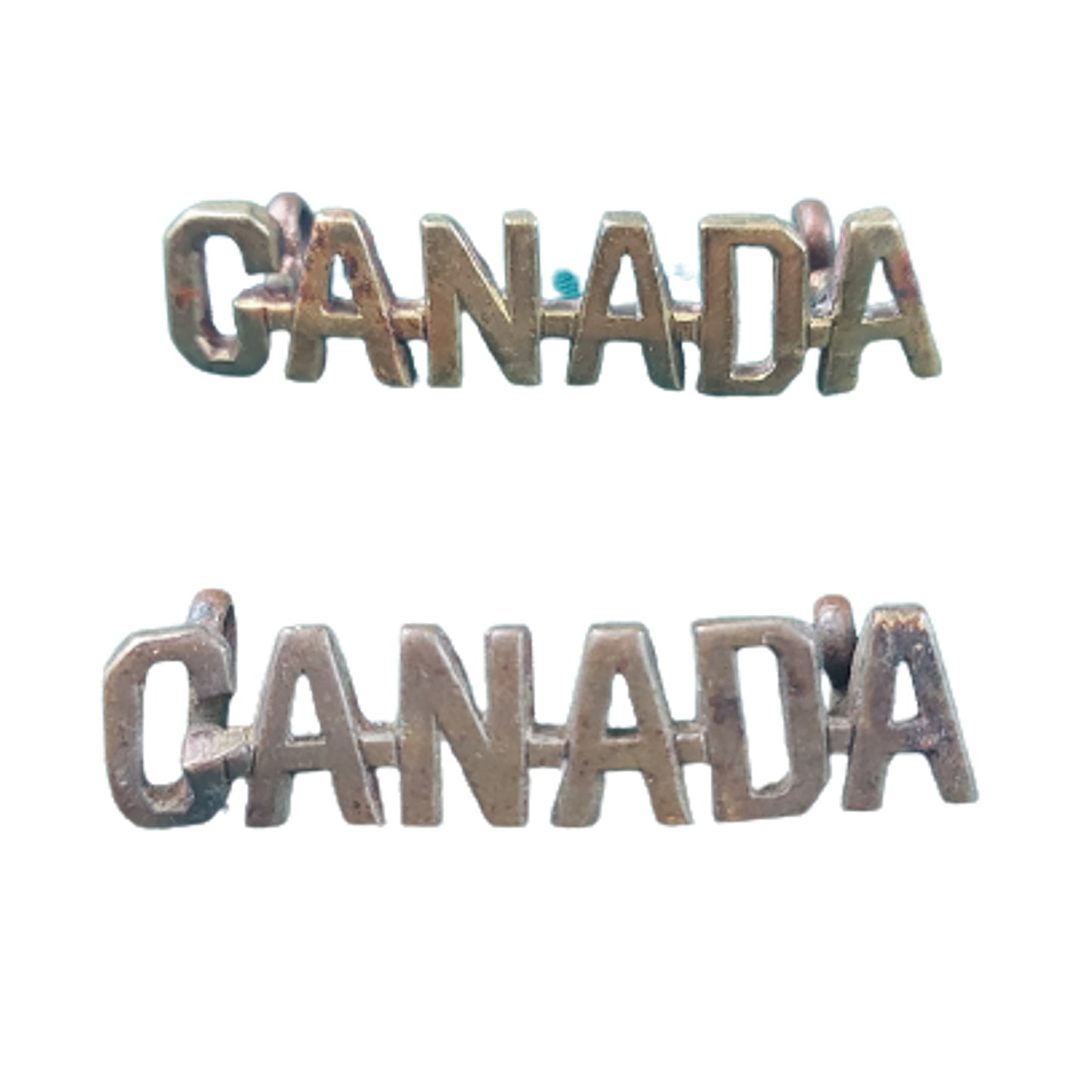 WW2 CWAC Canadian Women's Army Corps Shoulder Title Pair