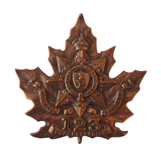 WW1 Canadian 123rd Battalion Cap Badge -Royal Grenadiers