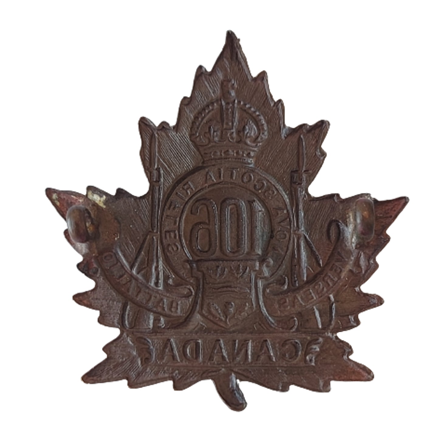 WW1 Canadian 106th Battalion Cap Badge -Nova Scotia Rifles