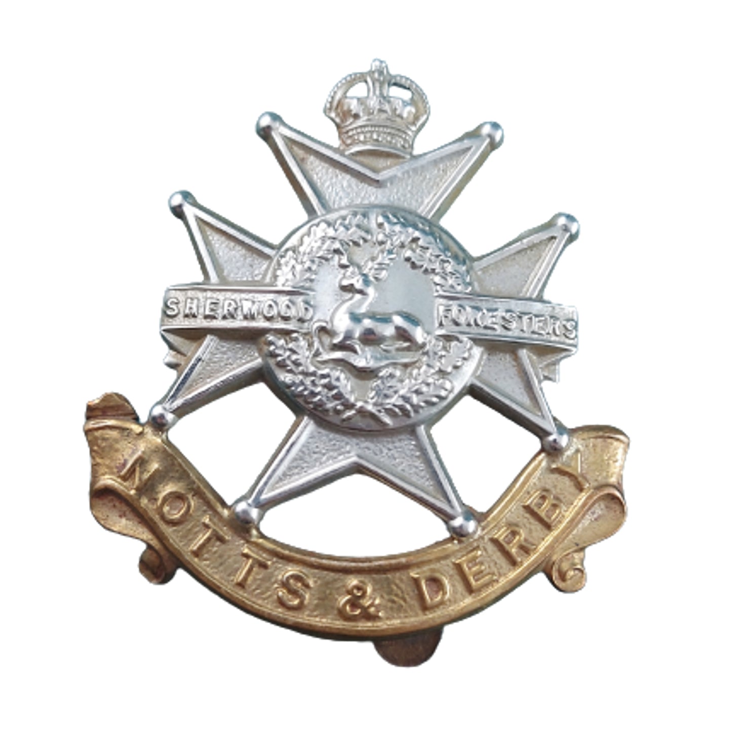 WW2 British Notts And Derby Regiment -Sherwood Forest Cap Badge