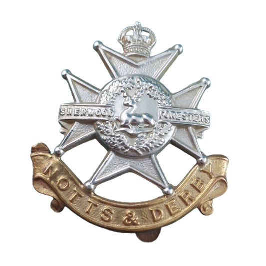 WW2 British Notts And Derby Regiment -Sherwood Forest Cap Badge