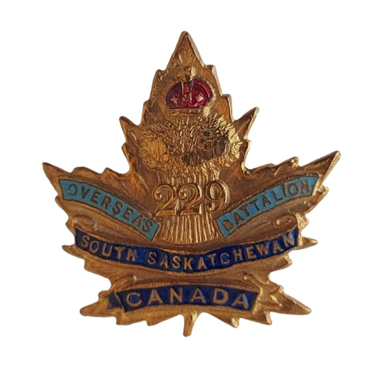 WW1 Canadian 229th Battalion Sweetheart Badge -South Saskatchewan