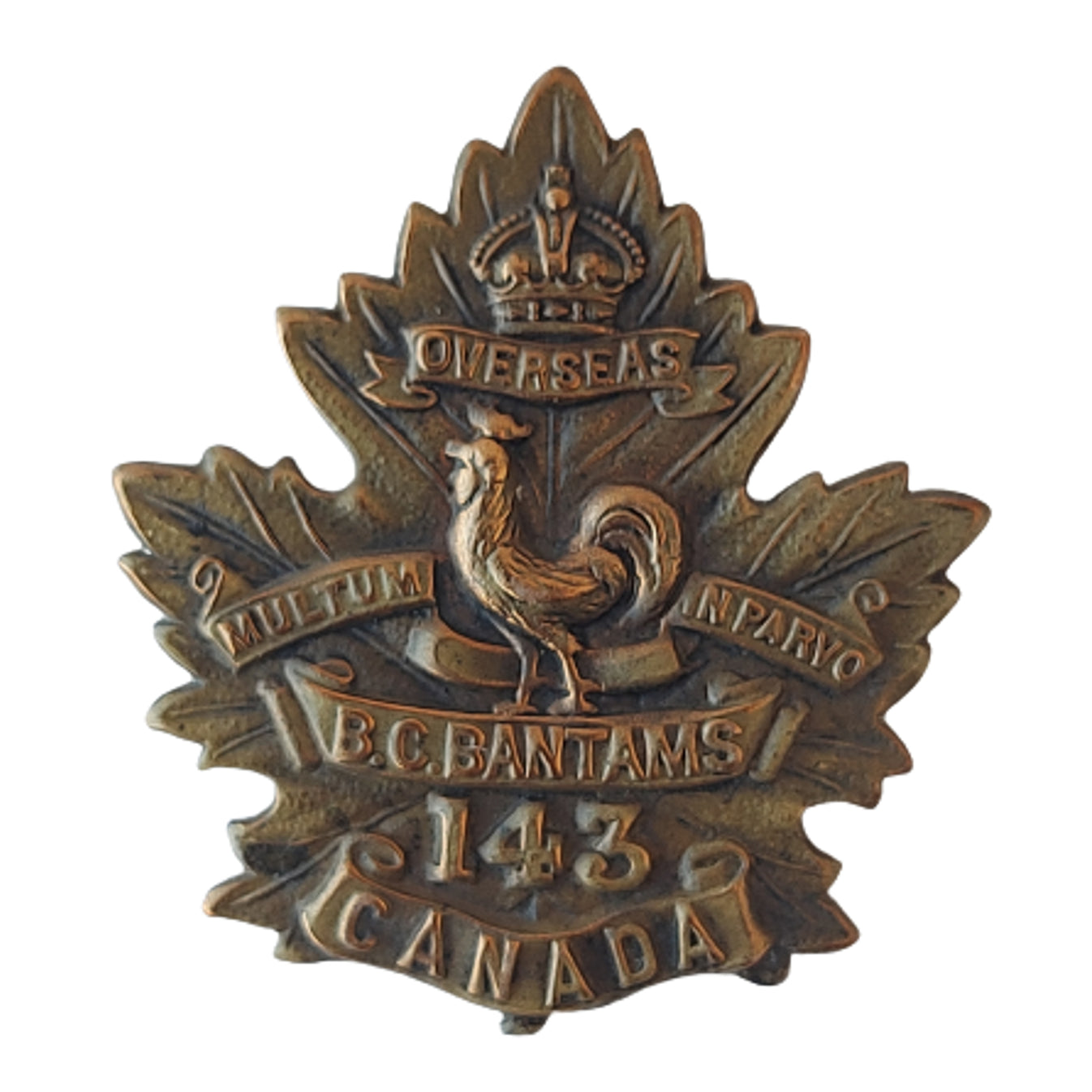 WW1 Canadian 143rd Battalion Cap Badge -British Columbia Bantams ...