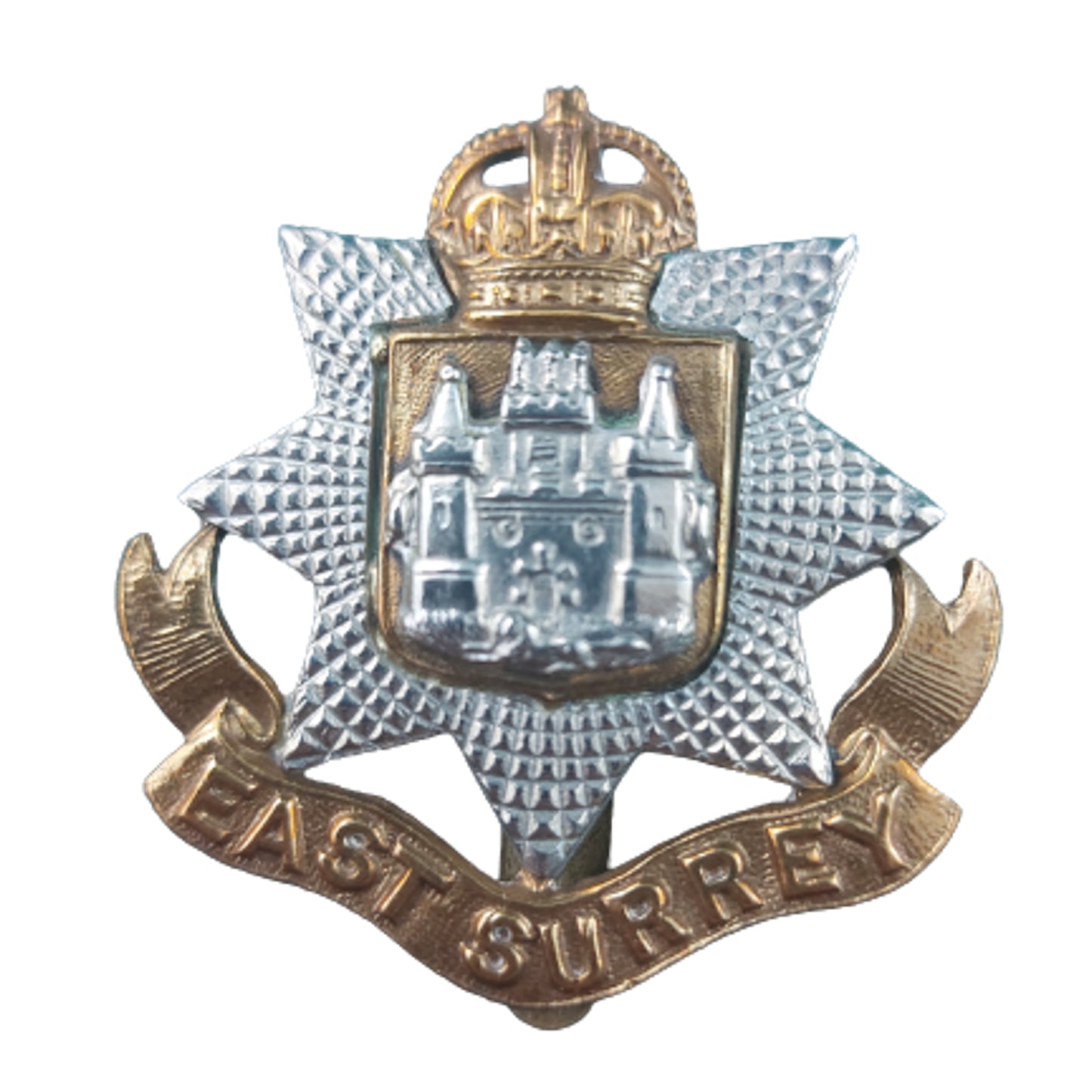 WW1 British BEF East Surrey Regiment Cap Badge