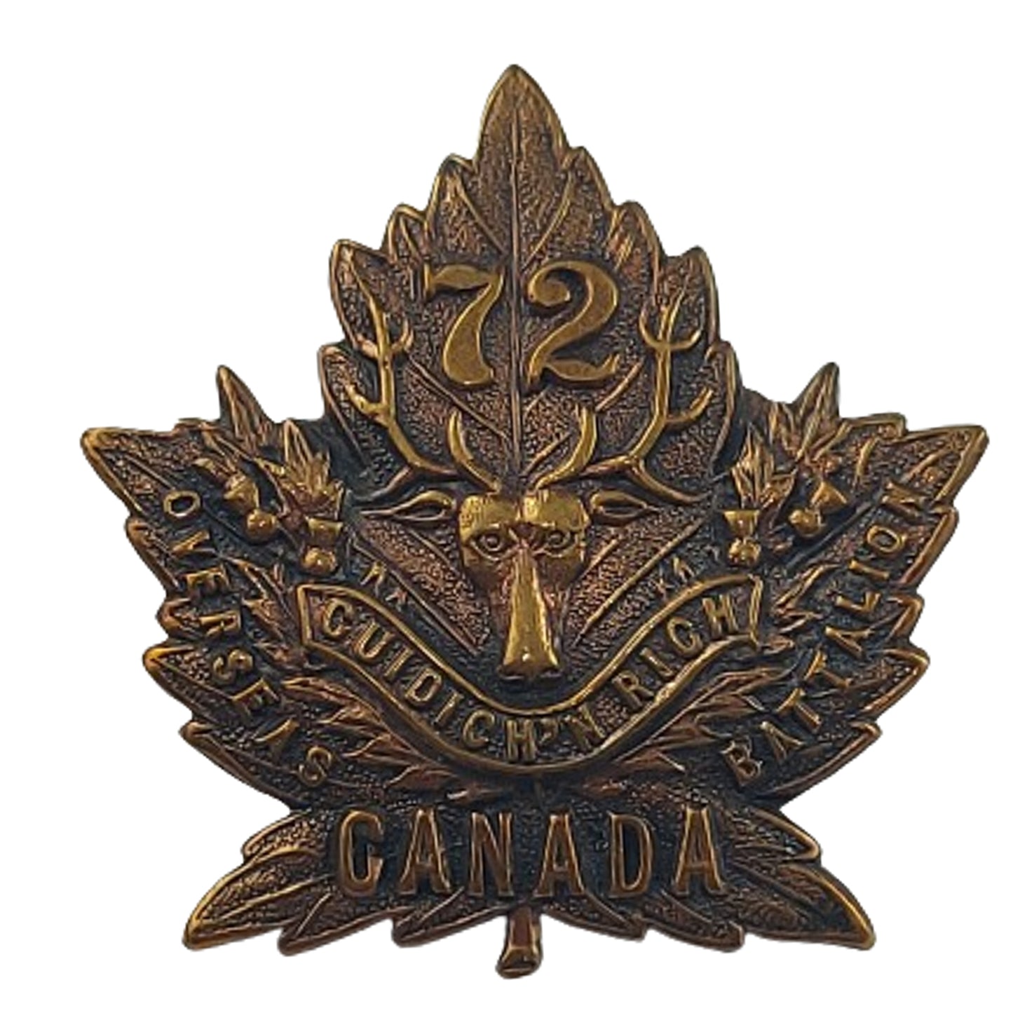 WW1 Canadian 72nd Battalion Collar Badge -Seaforth Highlanders