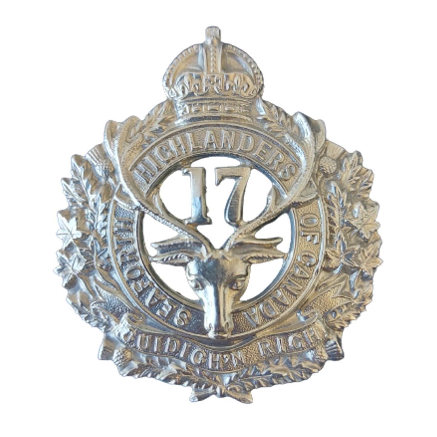 WW1 Canadian 17th Battalion Glengarry Cap Badge -Seaforth Highlanders