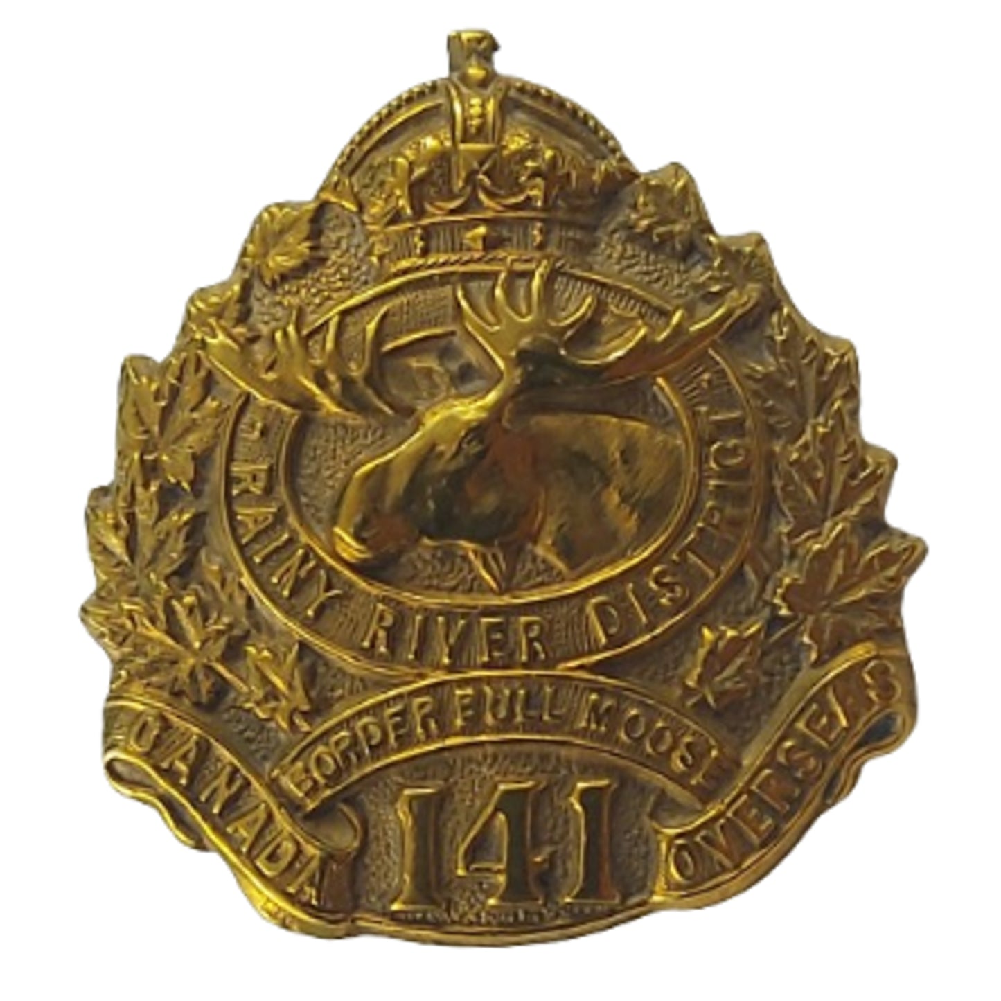 WW1 Canadian 141st Battalion Collar Badge -Rainy River Ontario