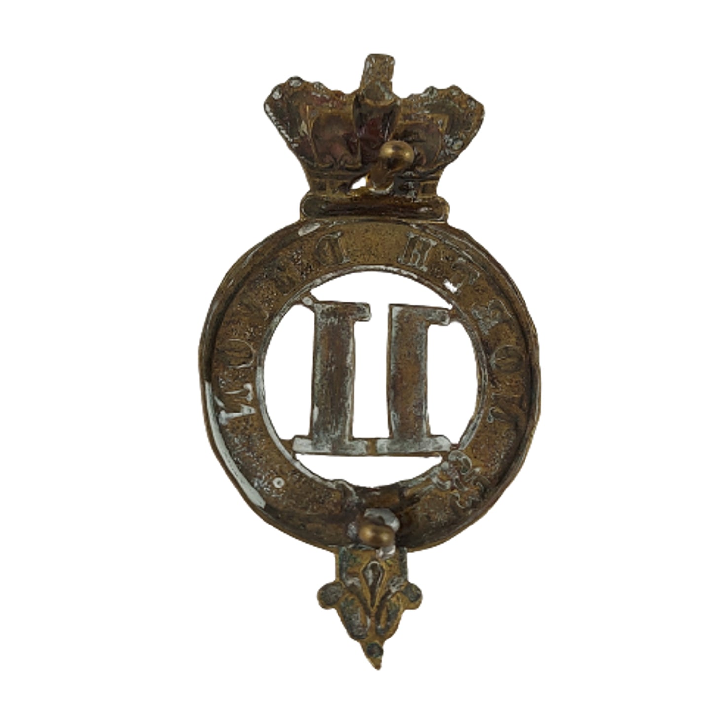 British Victorian 11th Regiment Of Foot Brass Glengarry Badge