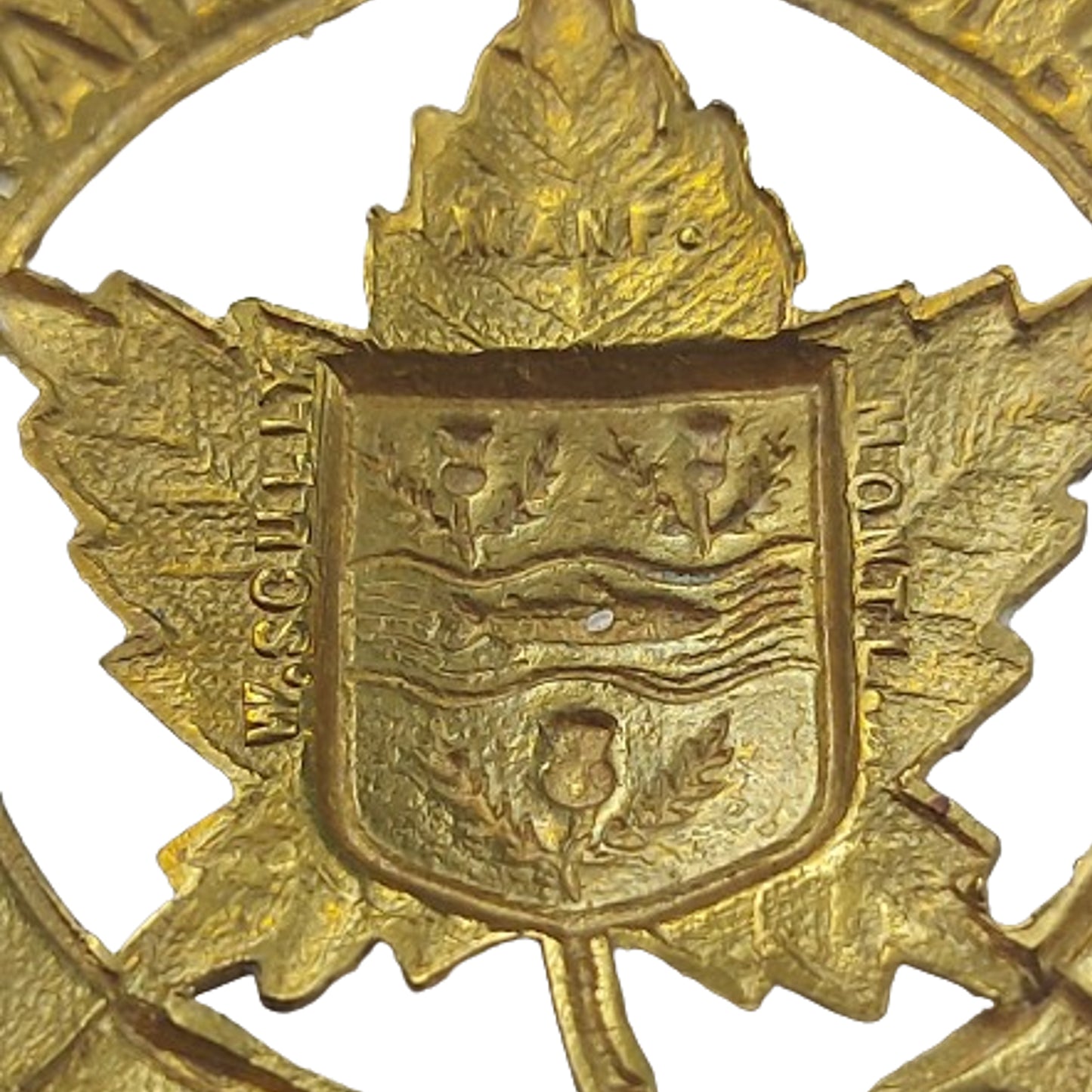 WW1 Canadian 1st Depot Battalion Nova Scotia Regiment Cap Badge -Scully Montreal