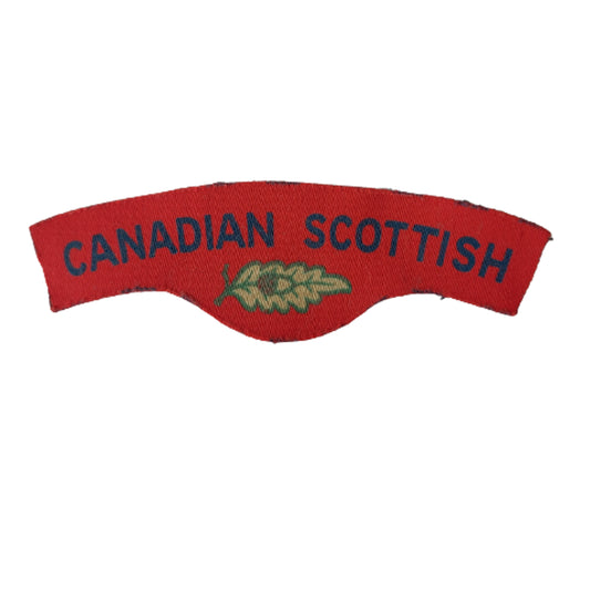 WW2 Canadian Scottish Printed Canvas Shoulder Title
