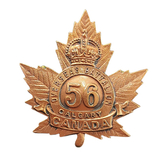 WW1 Canadian 56th Battalion Cap Badge- Calgary Alberta -R.J. Inglis