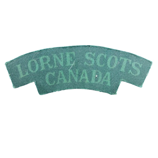 WW2 Canadian Lorne Scots Canada Printed Canvas Shoulder Title