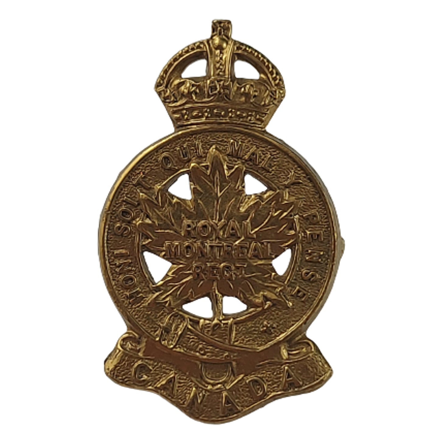 WW2 Canadian The Royal Montreal Regiment Collar Badge Gaunt Montreal