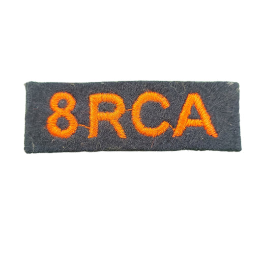 WW2 8RCA Royal Canadian Artillery Cloth Shoulder Title Slip On