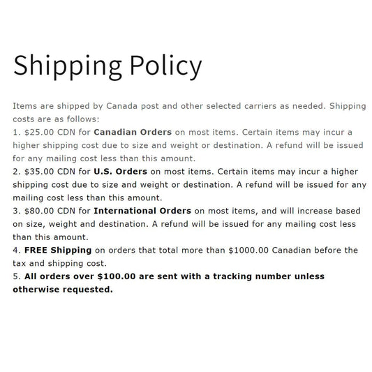 Shipping Policy - Please Read