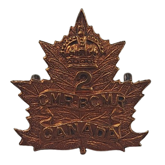 WW1 2nd CMR Canadian Mounted Rifles Collar Badge