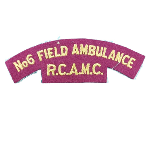 WW2 Canadian No.6 Field Ambulance RCAMC Cloth Shoulder Title