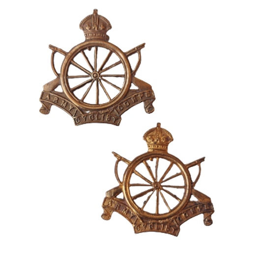 WW! British Army Cyclists Corps Collar Badge Pair