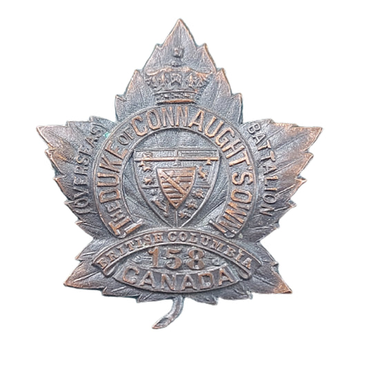 WW1 Canadian 158th Battalion Collar Badge -Vancouver, British Columbia