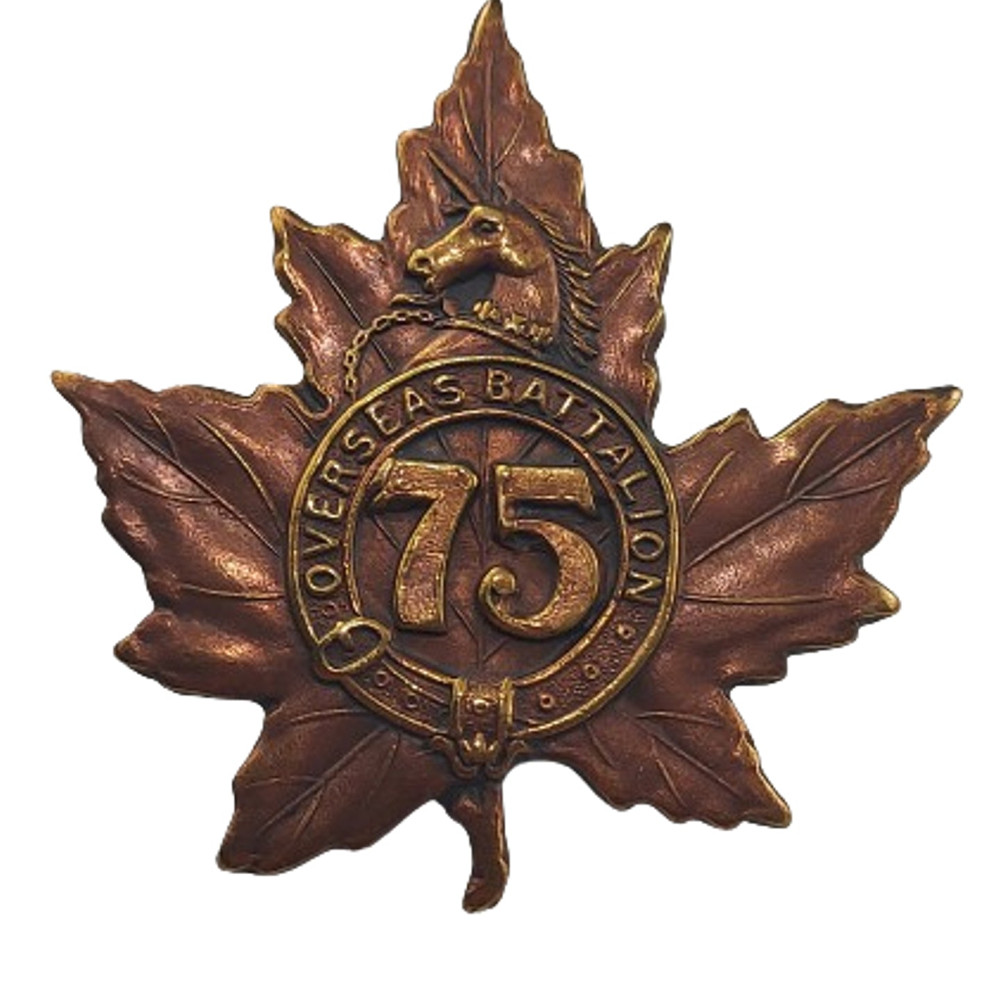 WW1 Canadian 75th Battalion Canadian Overseas Infantry Cap Badge -Toronto Ontario