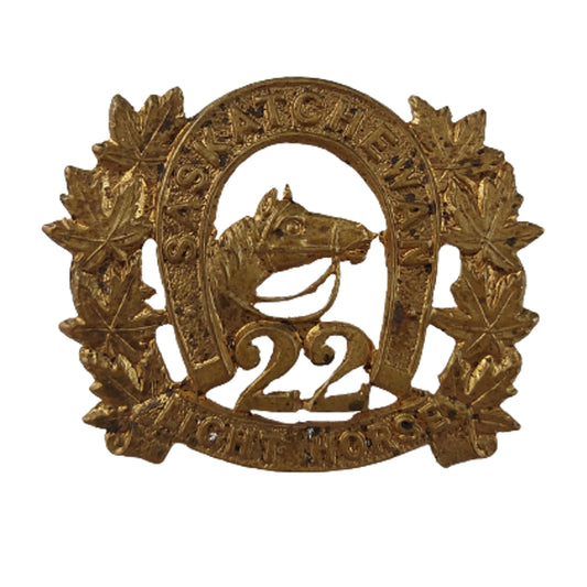 Pre-WW1 Canadian Saskatchewan Light Horse Collar Badge
