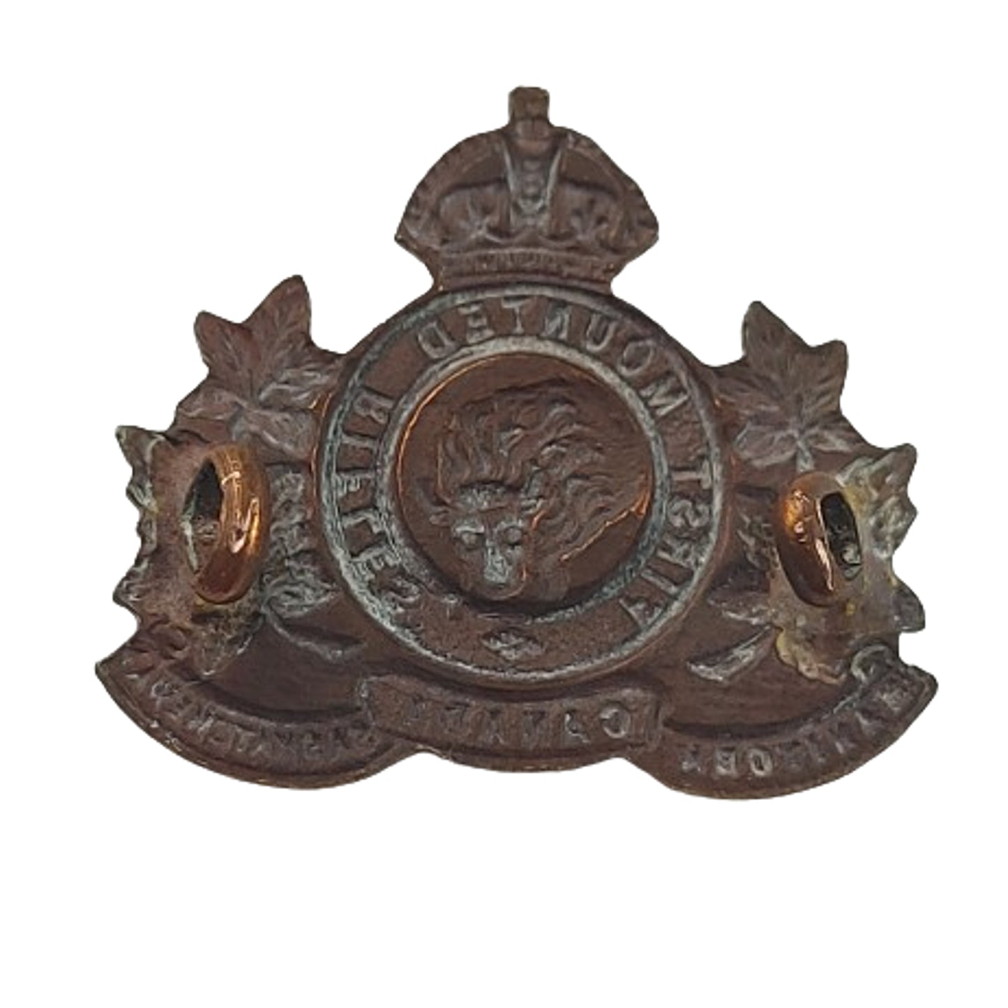 WW1 CEF First Canadian Mounted Rifles Collar Badge