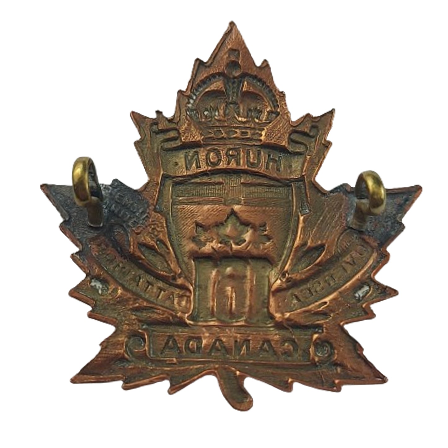 WW1 Canadian 161st Battalion Cap Badge -Huron County Ontario