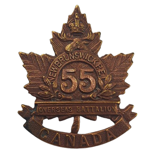 WW1 Canadian 55th Battalion Cap Badge -New Brunswick And P.E.I.