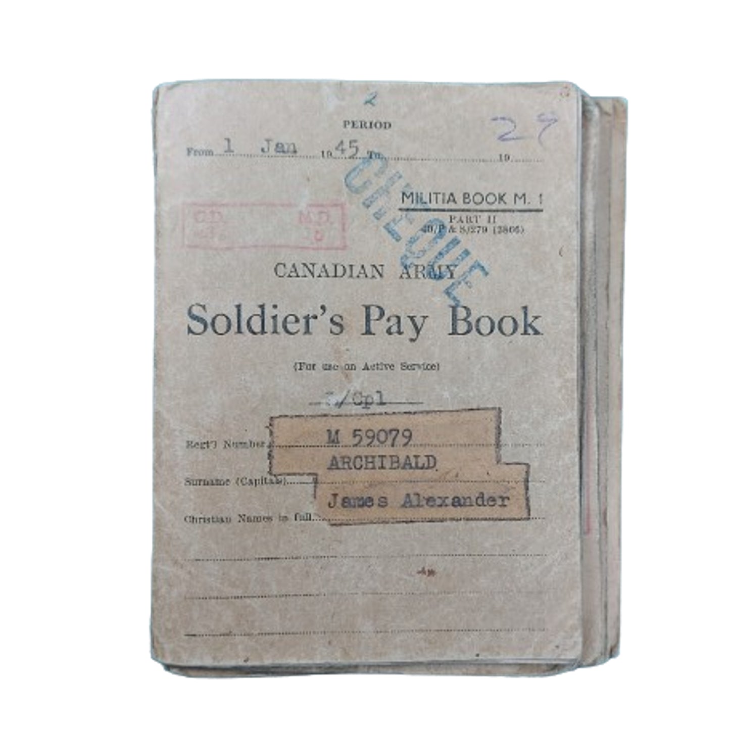 WW2 Canadian CVSM Medal And Pay Books -RCE Royal Canadian Engineers -Onaway Alberta