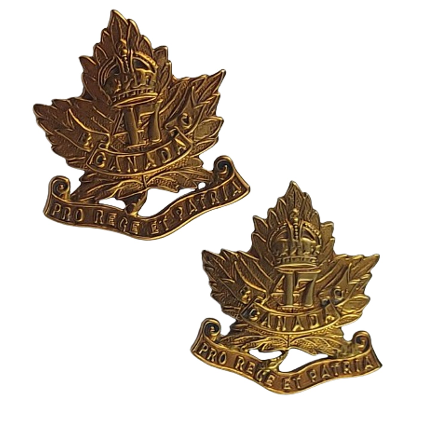 WW1 Canadian 47th Battalion Collar Badge Pair -British Columbia