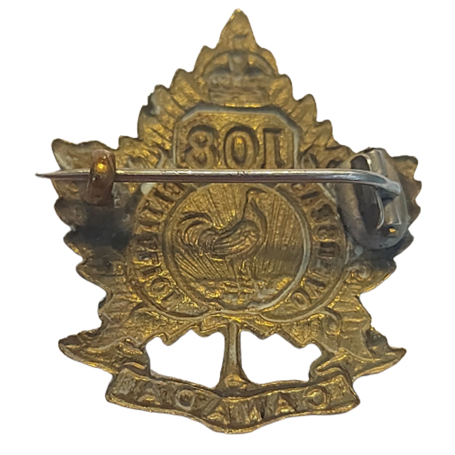 WW1 Canadian 108th Battalion (Selkirk, Manitoba) Collar Badge -Maple Leaf Variant