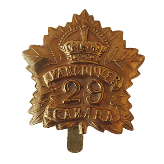 WW1 Canadian 29th Battalion Cap Badge -Tobin's Tigers Vancouver B.C.