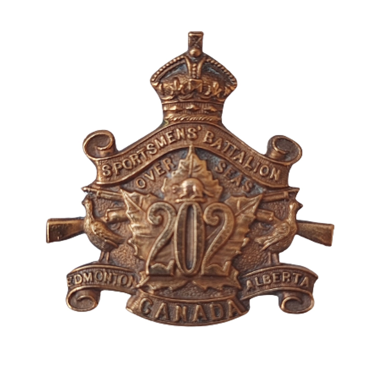 WW1 Canadian 202nd Battalion Collar Badge -Edmonton Sportsmen