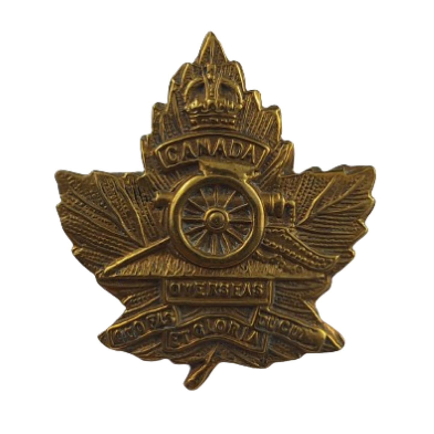 WW1 Canadian Field Artillery Maple Leaf Version Collar Badge