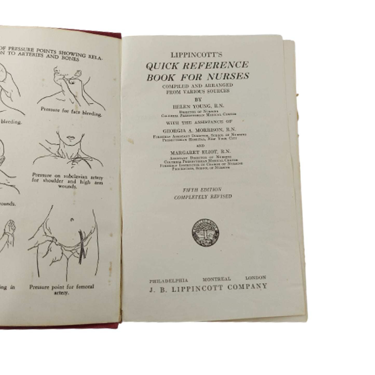 WW2 Lippincott's Quick Reference Book For Nurses 1943