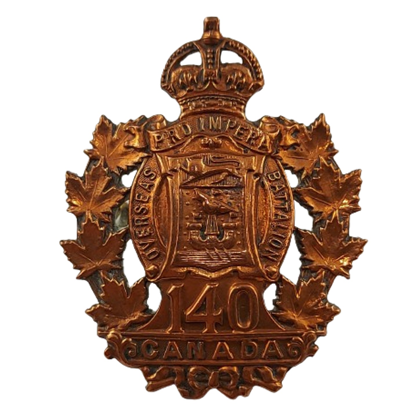 WW1 Canadian 140th Battalion Cap Badge -St. John New Brunswick