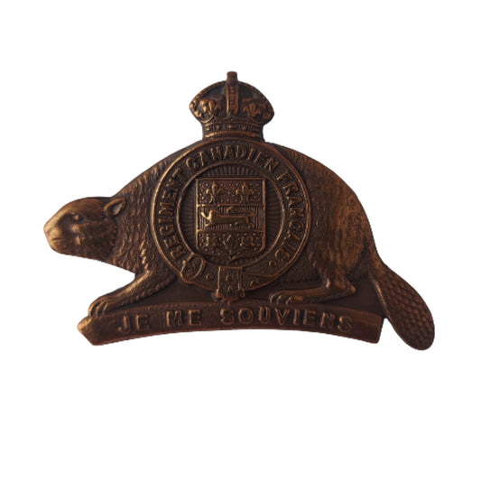 WW1 Canadian R22R Royal 22nd Regiment Cap Badge -Caron Bros.
