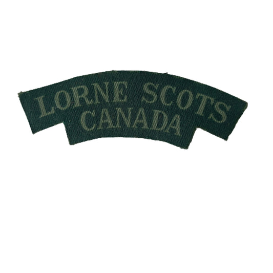 WW2 Canadian Lorne Scots Canada Printed Canvas Shoulder Title