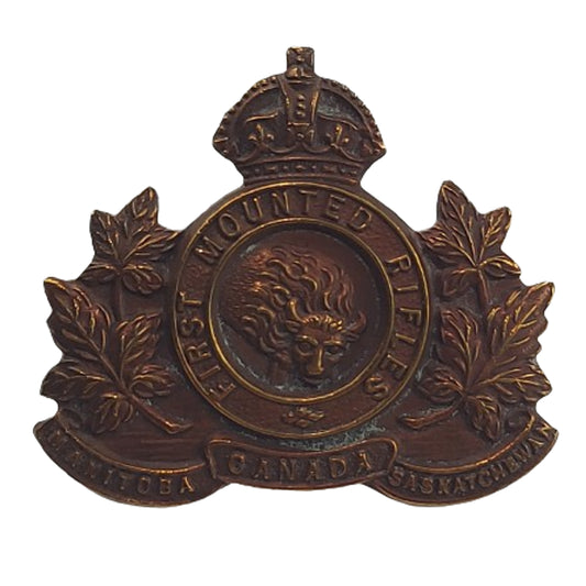 WW1 CEF First Canadian Mounted Rifles Collar Badge