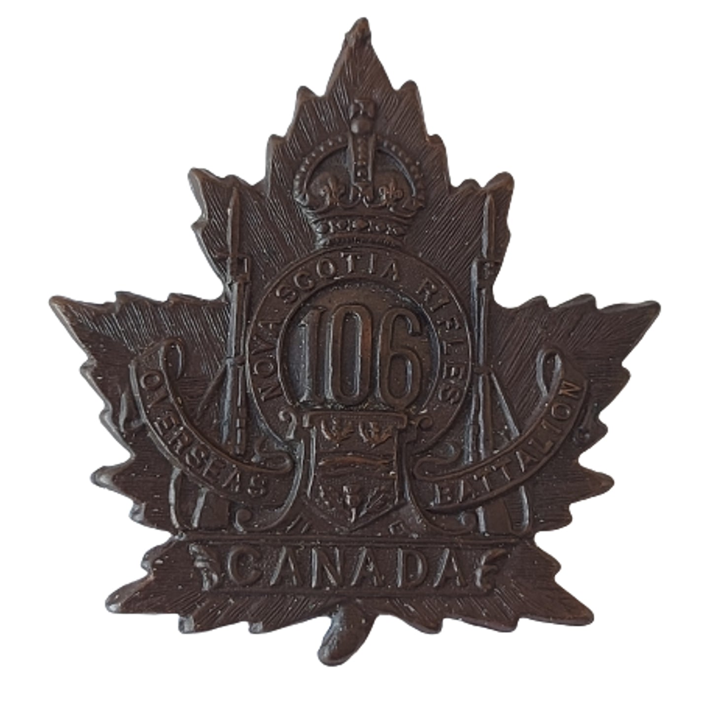 WW1 Canadian 106th Battalion Cap Badge -Nova Scotia Rifles