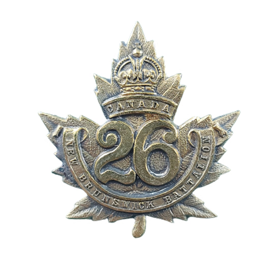 WW1 Canadian 26th Battalion Cap Badge -New Brunswick