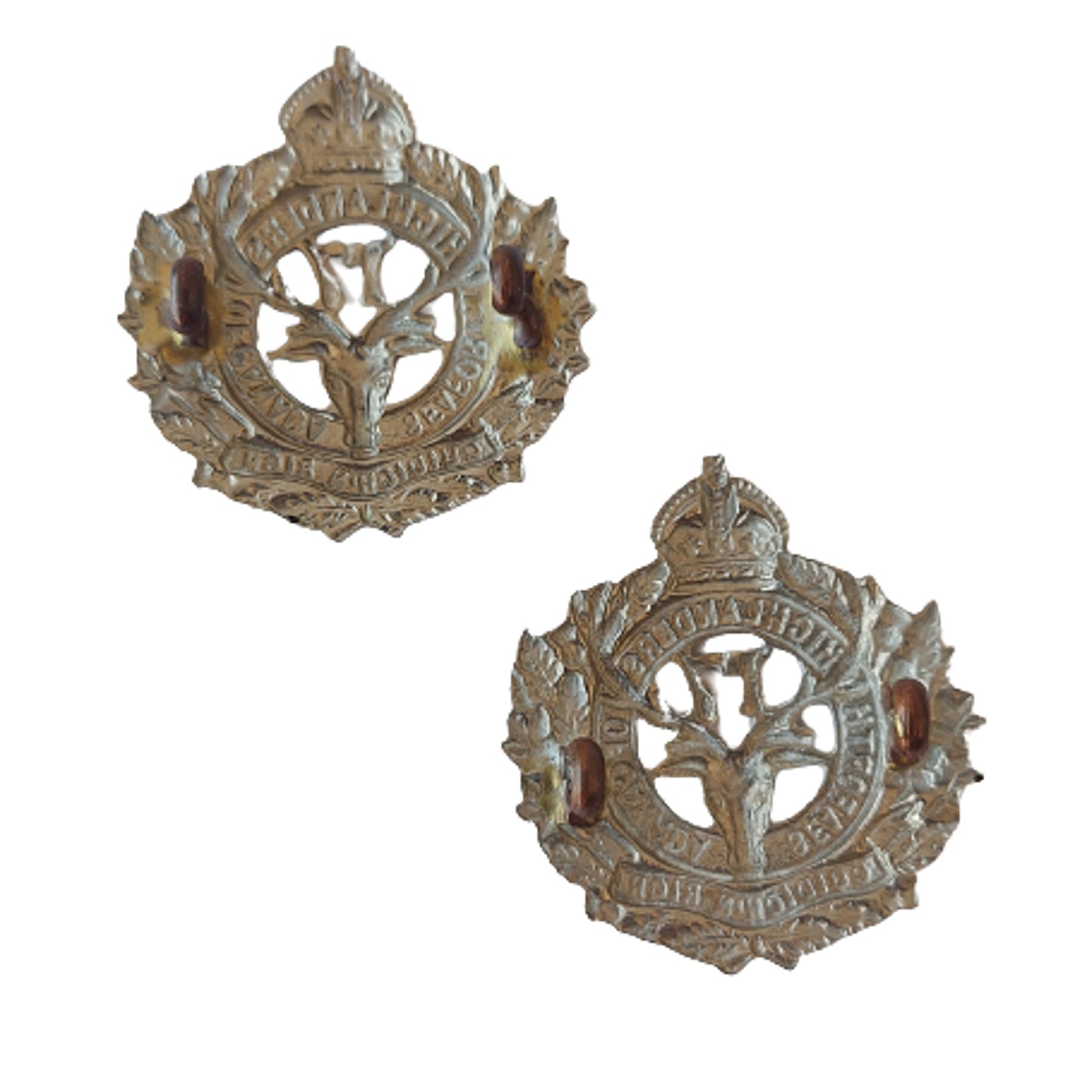 WW1 Canadian 17th Battalion Collar Badge Pair -Seaforth Highlanders