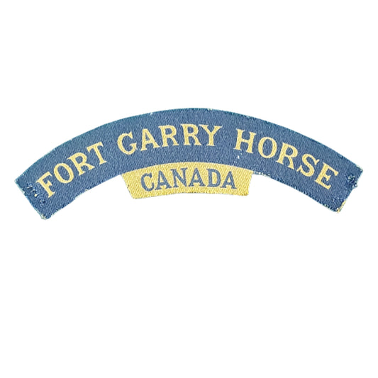 WW2 Canadian Fort Garry Horse Printed Canvas Shoulder Title