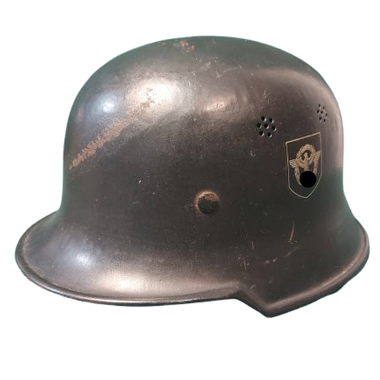 WW2 German M34 Double Decal Feuerschutzpolizei Helmet