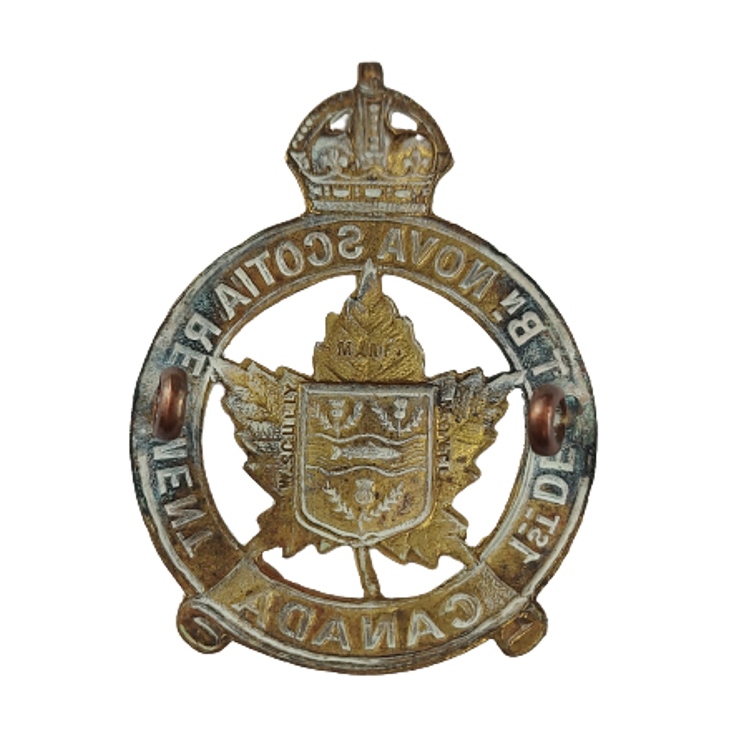 WW1 Canadian 1st Depot Battalion Nova Scotia Regiment Cap Badge