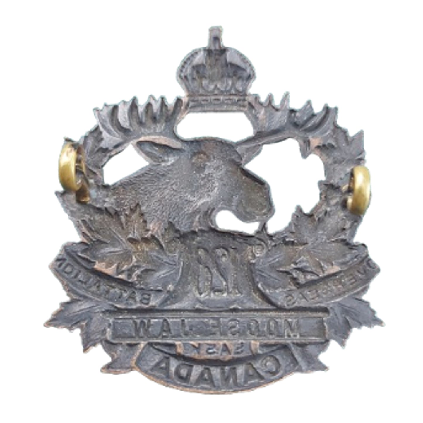 WW1 Canadian 128th Battalion Cap Badge -Moose Jaw, Saskatchewan