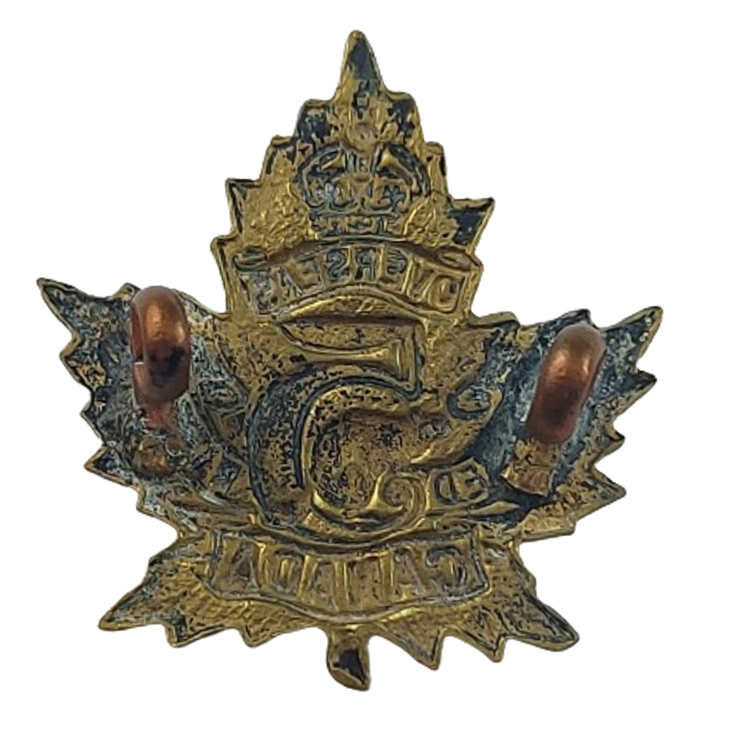 WW1 Canadian 5th CMR Canadian Mounted Rifles Collar Badge