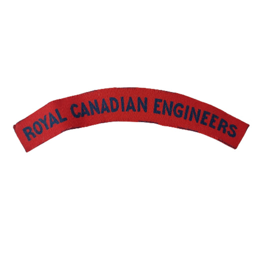 WW2 RCE Royal Canadian Engineers Printed Canvas Shoulder Title