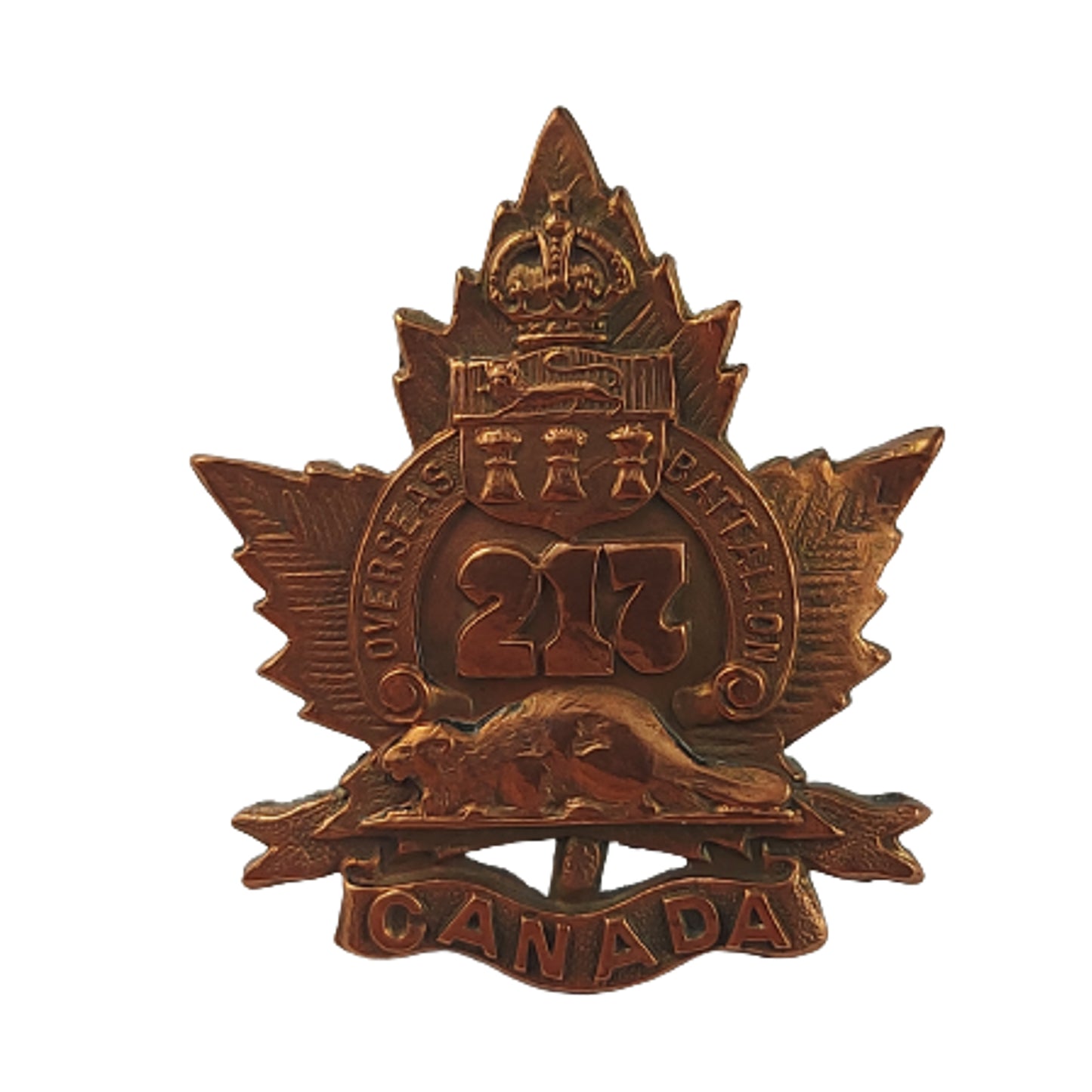 WW1 Canadian 217th Battalion  Cap Badge -Moosomin, Saskatchewan